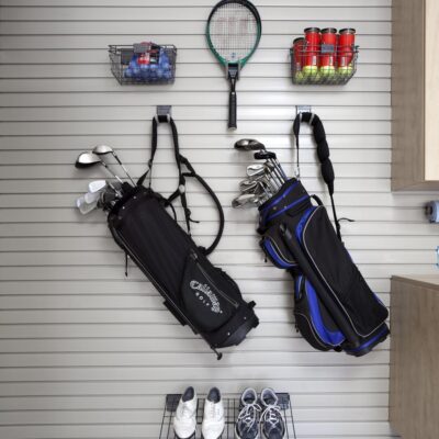 Garage Slatwall with Hanging Accessories