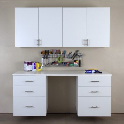 Home Office Flat Panel Cabinet and Drawers in White